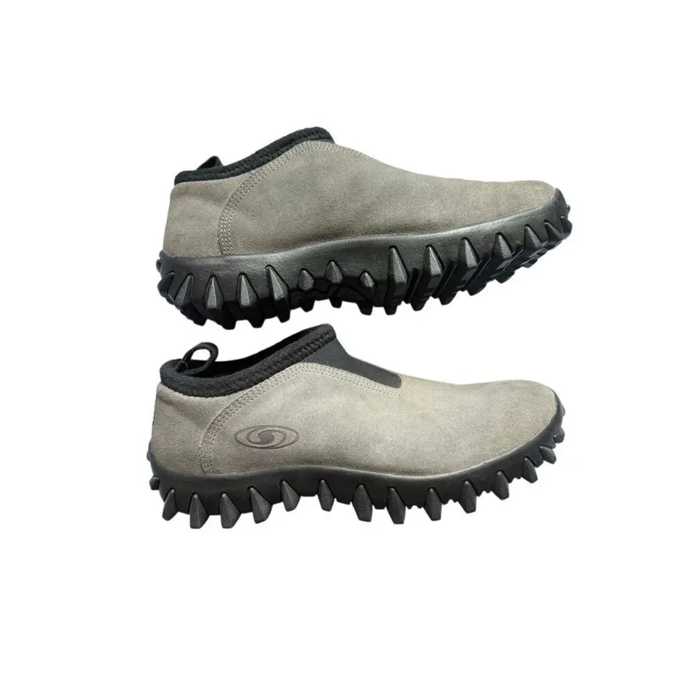 Salomon Mens Gray Contragrip Suede Snowclog Slip-on Shoes Size 11